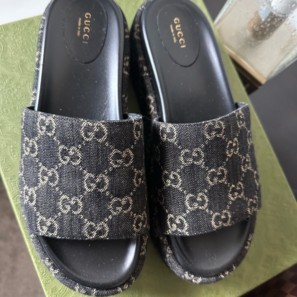 Gucci Platform Slides - image 2